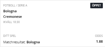 speltips, tips, odds, betting, fotboll, serie a, betsson